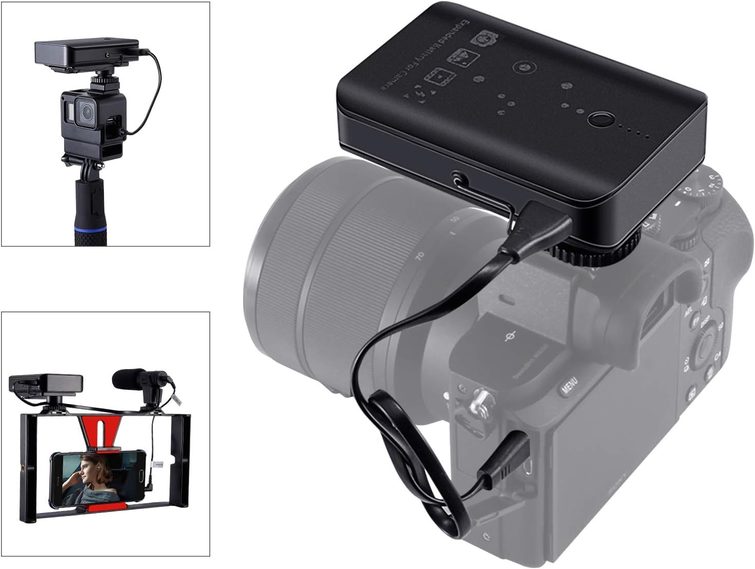 Portable Camera Supply for Gopro 5/6/7/2018,Camera Batteries Replacement for NP-FW50 Battery, NP-FZ100,Power Bank for Smartphone and Other Electronic Equipment