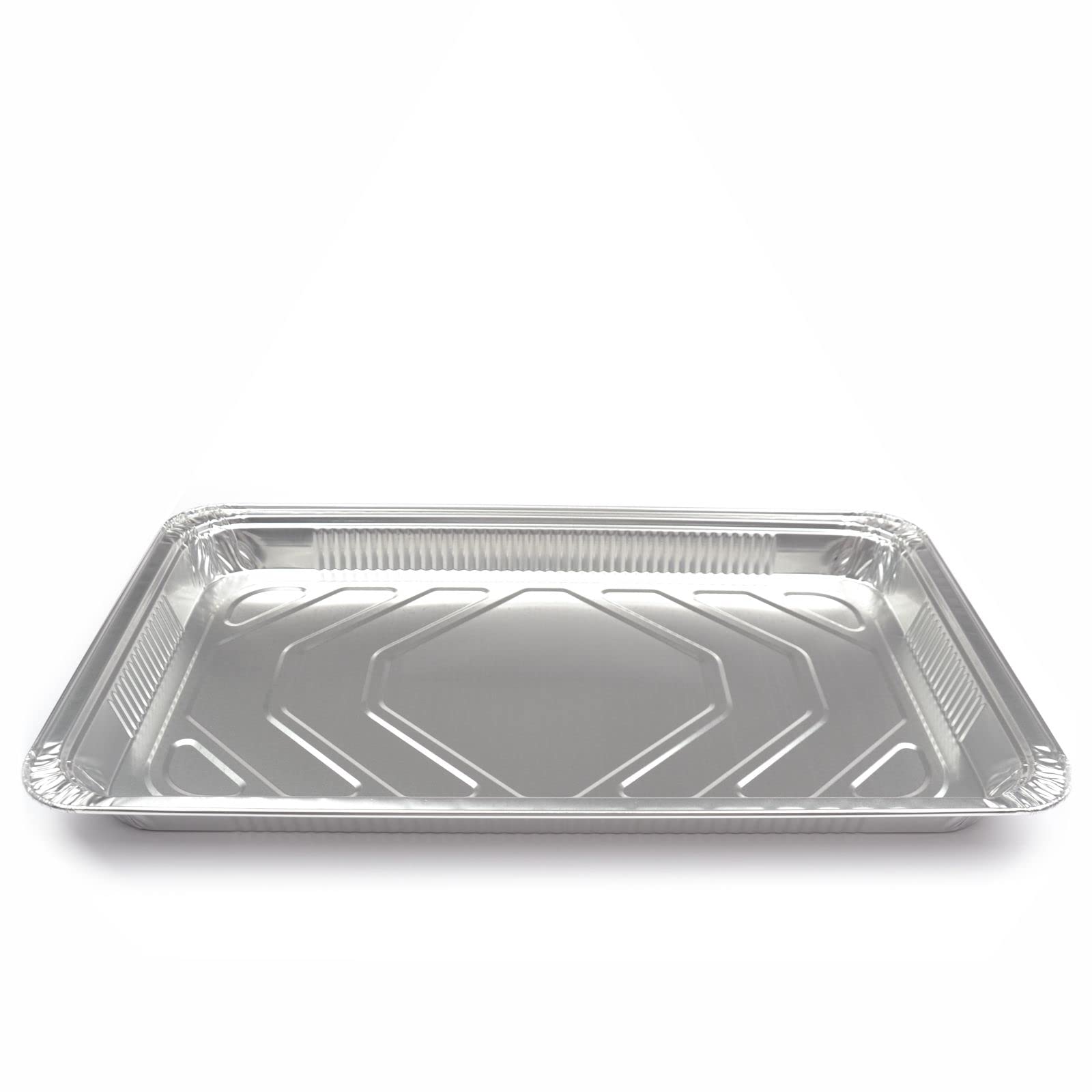 Generisch 50 Stück Alu-Schale für 4 kg, extra stark, rechteckig (525×325×36 mm), 4850 ml silber Gastronorm-Behälter Serviergeschirr Aluminium Alu-Servier-Partyplatte Buffetplatten Cateringplatten…