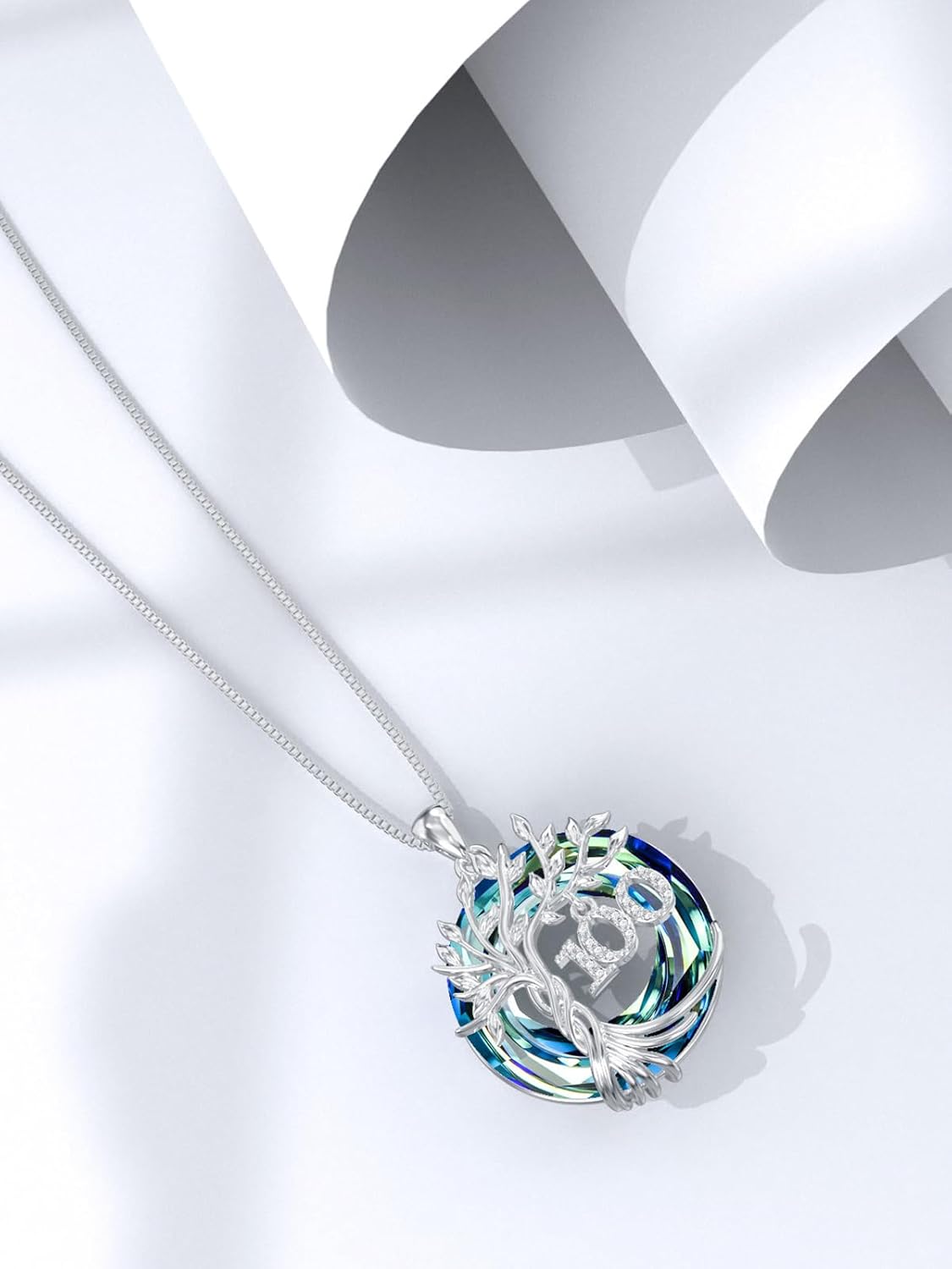 TOUPOP Birthday Gifts for Women 925 Sterling Silver Tree of Life Year Old Necklace Circle Crystal Jewelry Christmas Gifts for Her Wife Mom Mother Grandma Grandmother - Image 5