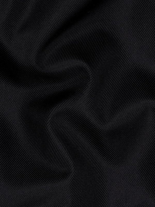 Image of FRENCH CROWN Men's Black Pure Cotton Regular Fit Casual Embroidered Shirt