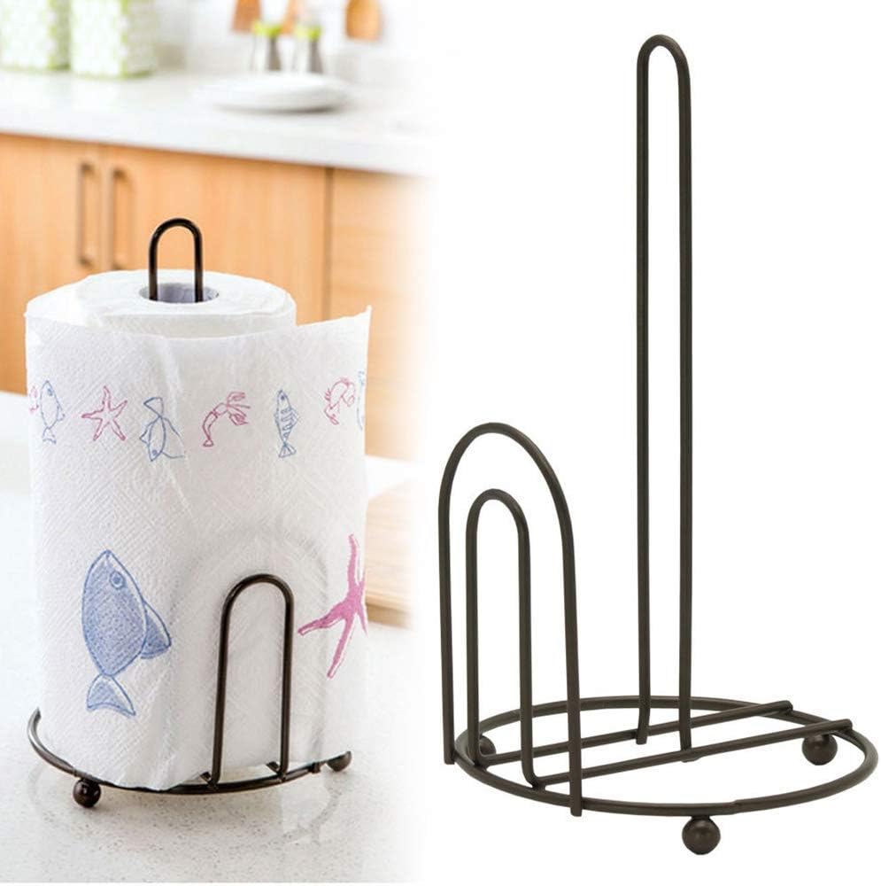 Kitchen Paper Towel Holder, One-Handed Tear Paper Towel Container Bathroom Toilet Tissue Paper Roll Storage Holder (Style1) (2 U Shape)