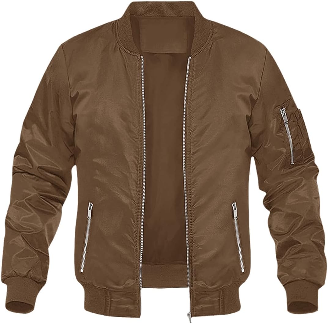 Suwequest Baseball Jacket Men's Hiking Windbreaker Military Bomber Jacket Casual Fishing Coats Zipper Pockets Outwear Tops