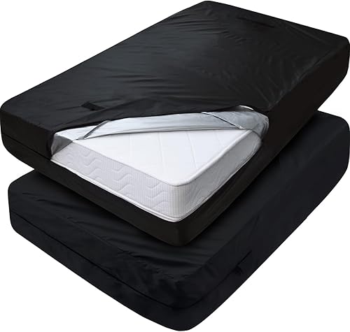 Miniatura 6 de Bolsas de colchón para mudanzas, tamaño King, impermeable, doble cremallera y correas ajustables, bolsa de colchón reutilizable para almacenamiento