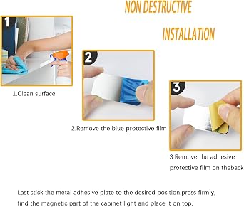 Magnetic Strips with Adhesive Backing 20Pcs for Under Cabinet LED Lights