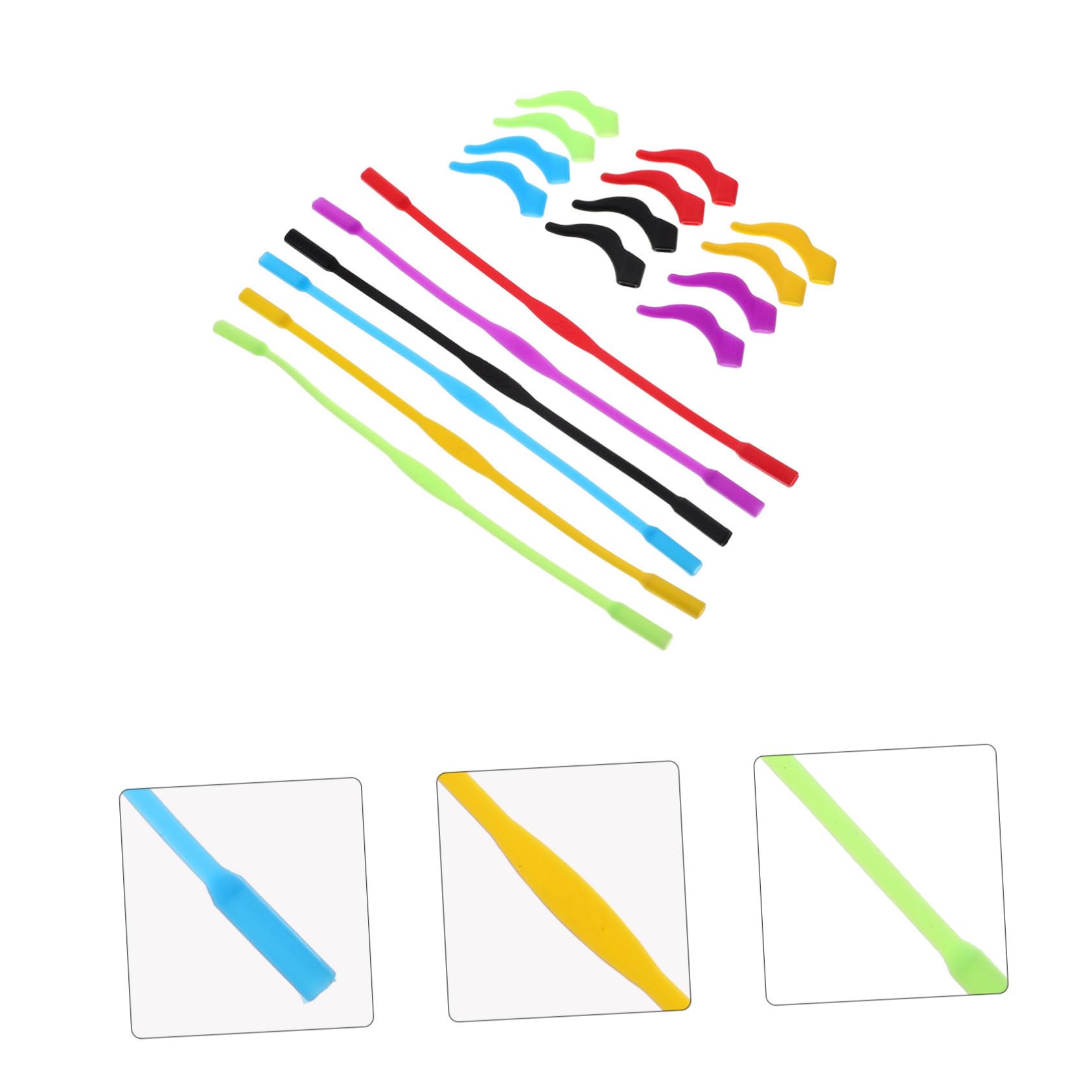 DOITOOL 12 Sets Glasses Earhook Accessories Glasses for Kids Anti Lost Eyeglasses Strap Eyewear Retainers, Assorted Color, 20X0.8CM