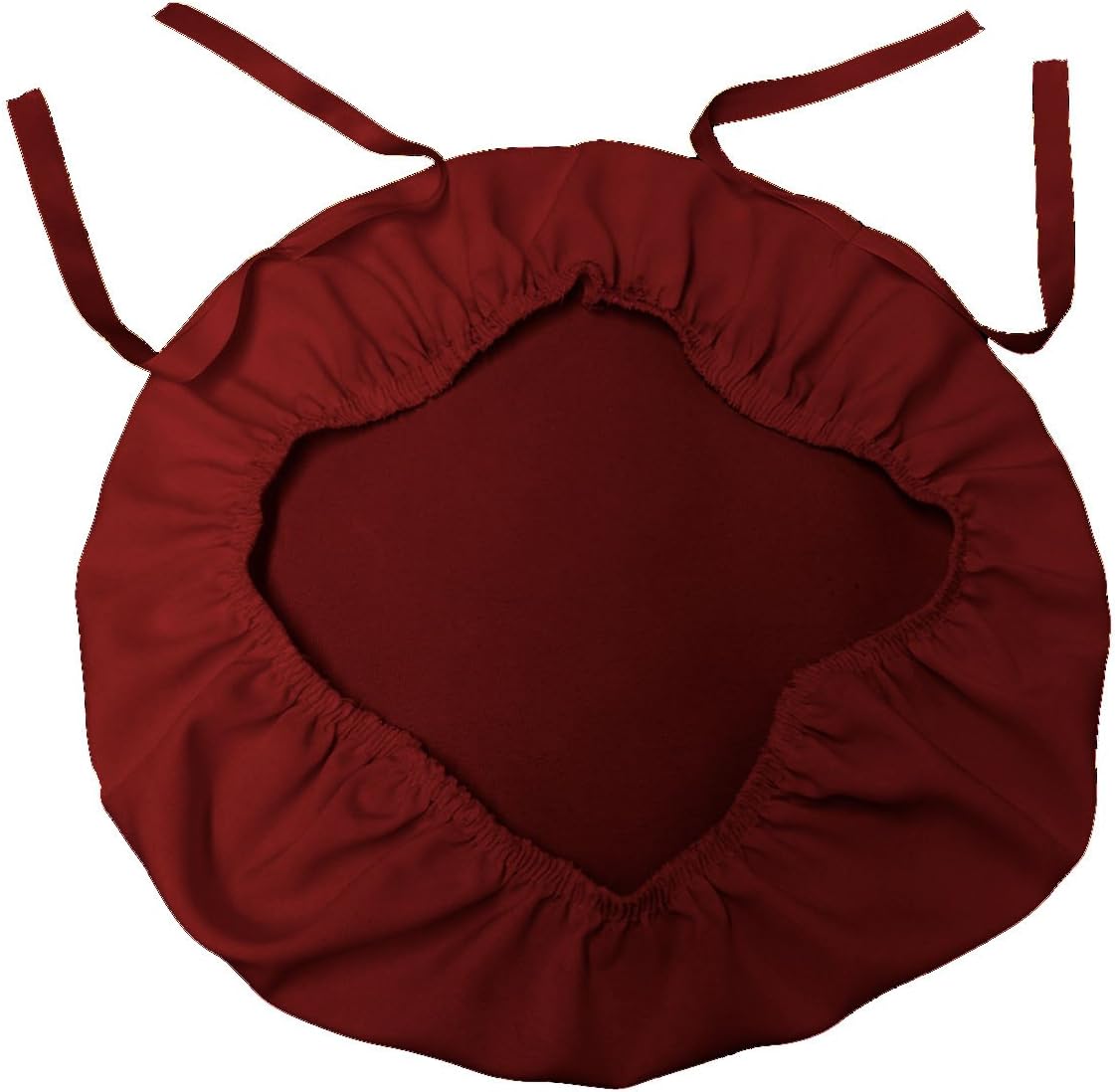 LA Linen Polyester Poplin Chiavari Chair Cushion Cover (4 Pack), Burgundy