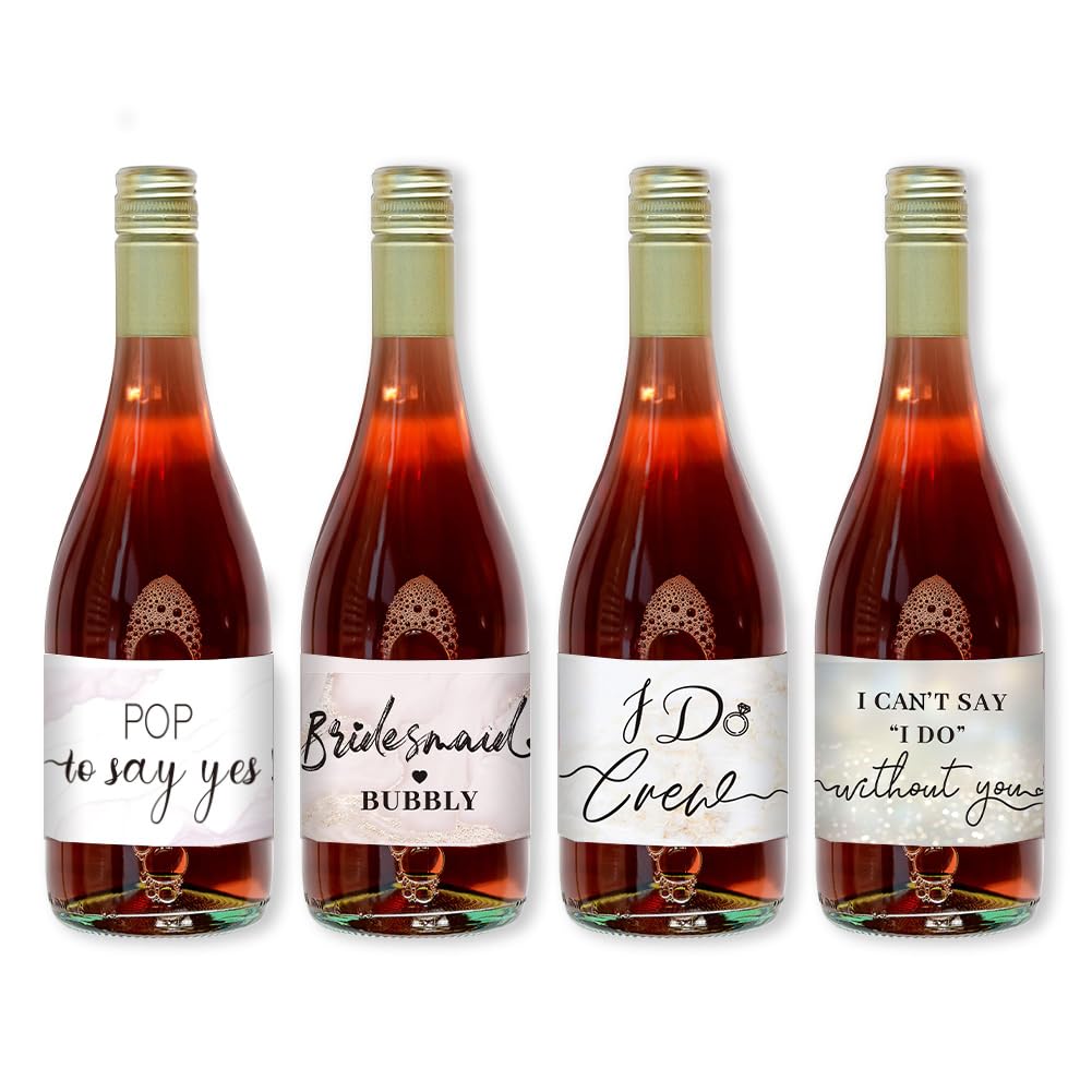 Set di 10 mini etichette per champagne per damigella d'onore