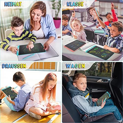LEYAOYAO 2 Pack LCD Writing Tablet 12inch with Bag - Colorful Screen Doodle Pad Drawing Board Learning Educational Toy - Gift for Kids 3-6 Years Old Girl Boy(Blue+Pink)