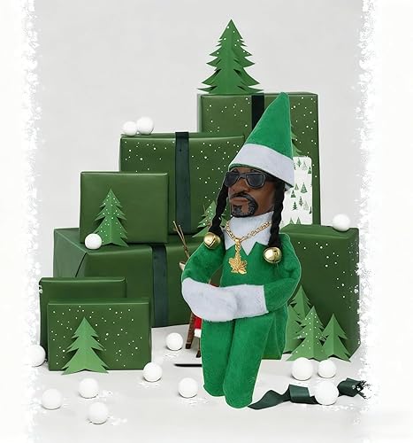 Miniatura 4 de Adornos de muñeca elfo de Navidad, decoraciones navideñas de felpa, estilo hip hop, decoración de jardín para el hogar