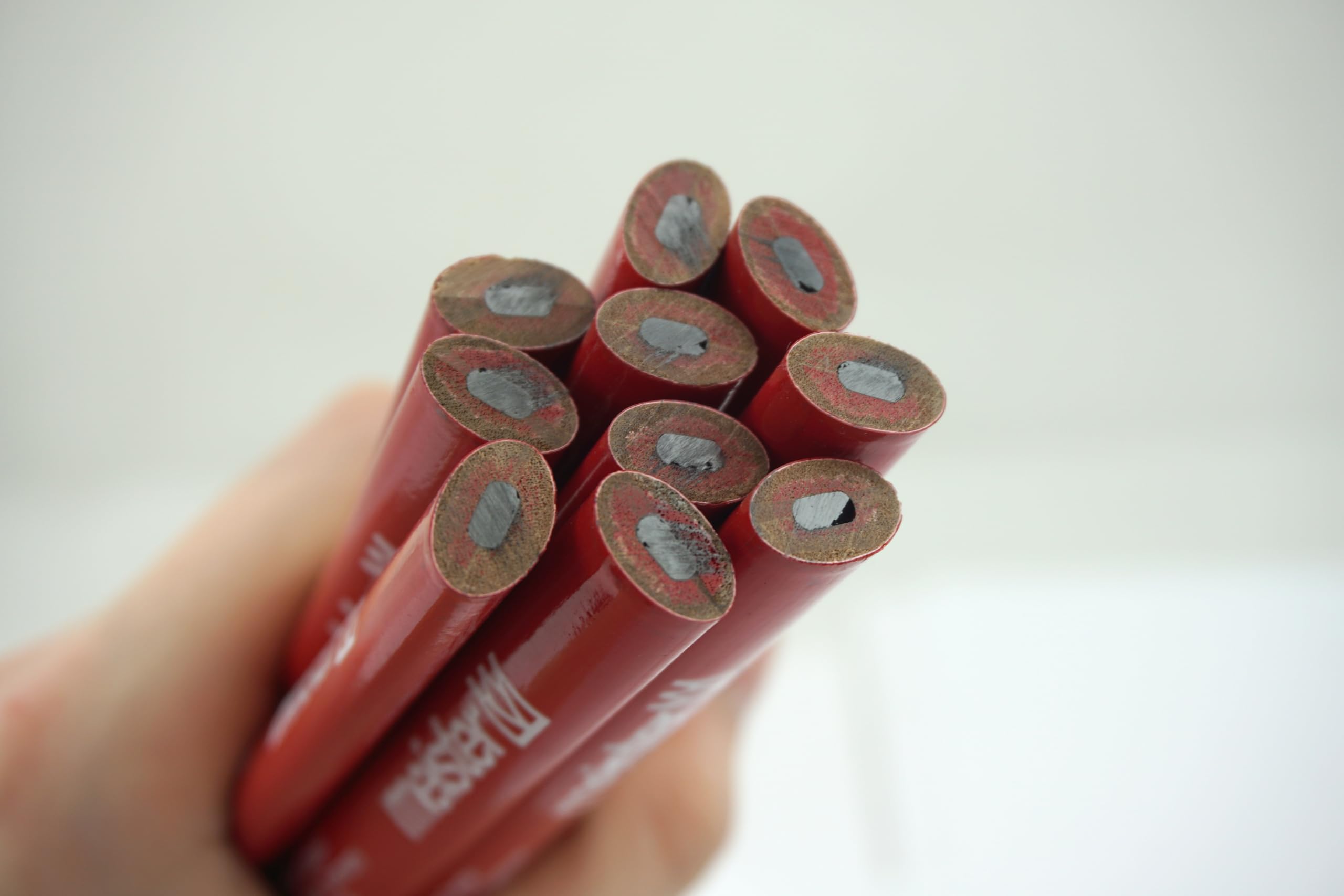 Matite Rosse Da Carpentiere - 10 Pezzi In Legno Di Pino, 170 Mm, Ovale, Per Marcatura Su Legno, Metallo, Vetro E Altri Materiali
