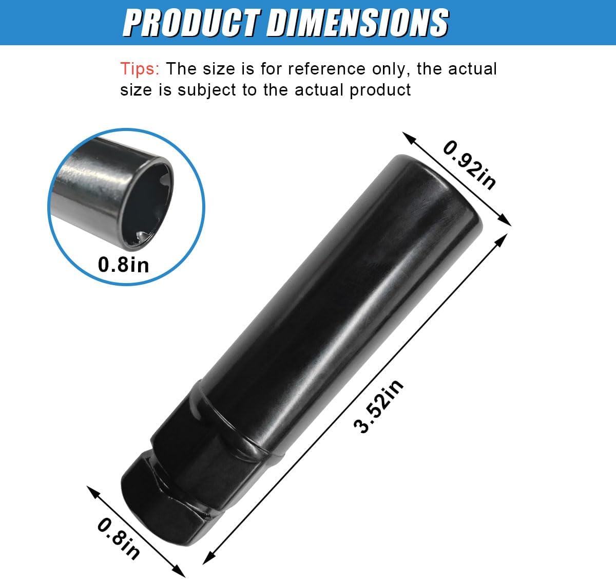 ZIMISI Large 6 Spline Lug Nut Socket, Aftermarket Splines Tuner Lug Nut Key Replacement, Universal Car Wheel Lock Removal Tool for 7/8"/22mm and 13/16"/21mm Hex Socket Wrench (Large 6 Spline)