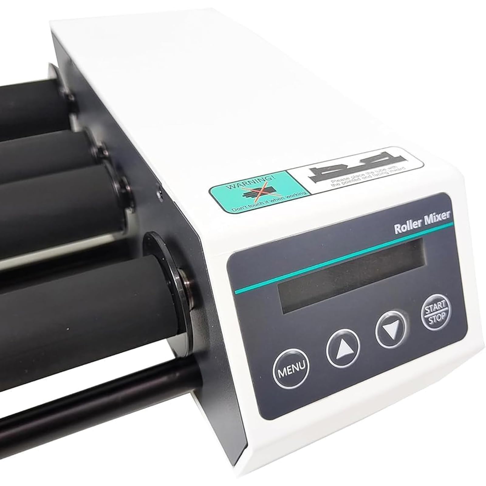 Labor Rollen Mischer, Digitaler Röhrenrotator 20-80 RPM Mit Bürstenlosem Motor Und 24H Timer, 2 kg Kapazität Für 1L Reagenzflaschen, 4 Rollen Schüttler Für 45-100 mm Gefäße
