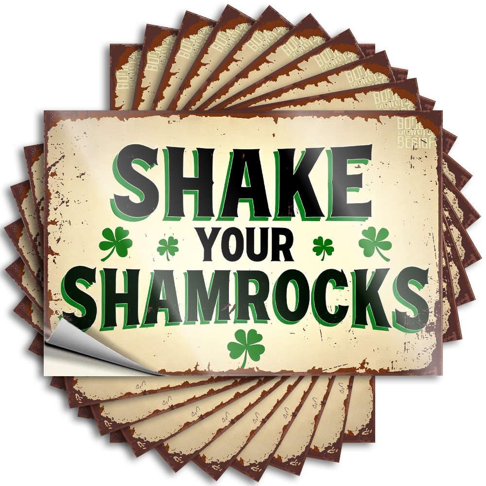 Shake Your Shamrocks! Summer Funny Sticker | Funny Decor Waterproof Vinyl Case Farmers Removable Decal Peel Stick(6X9CM)
