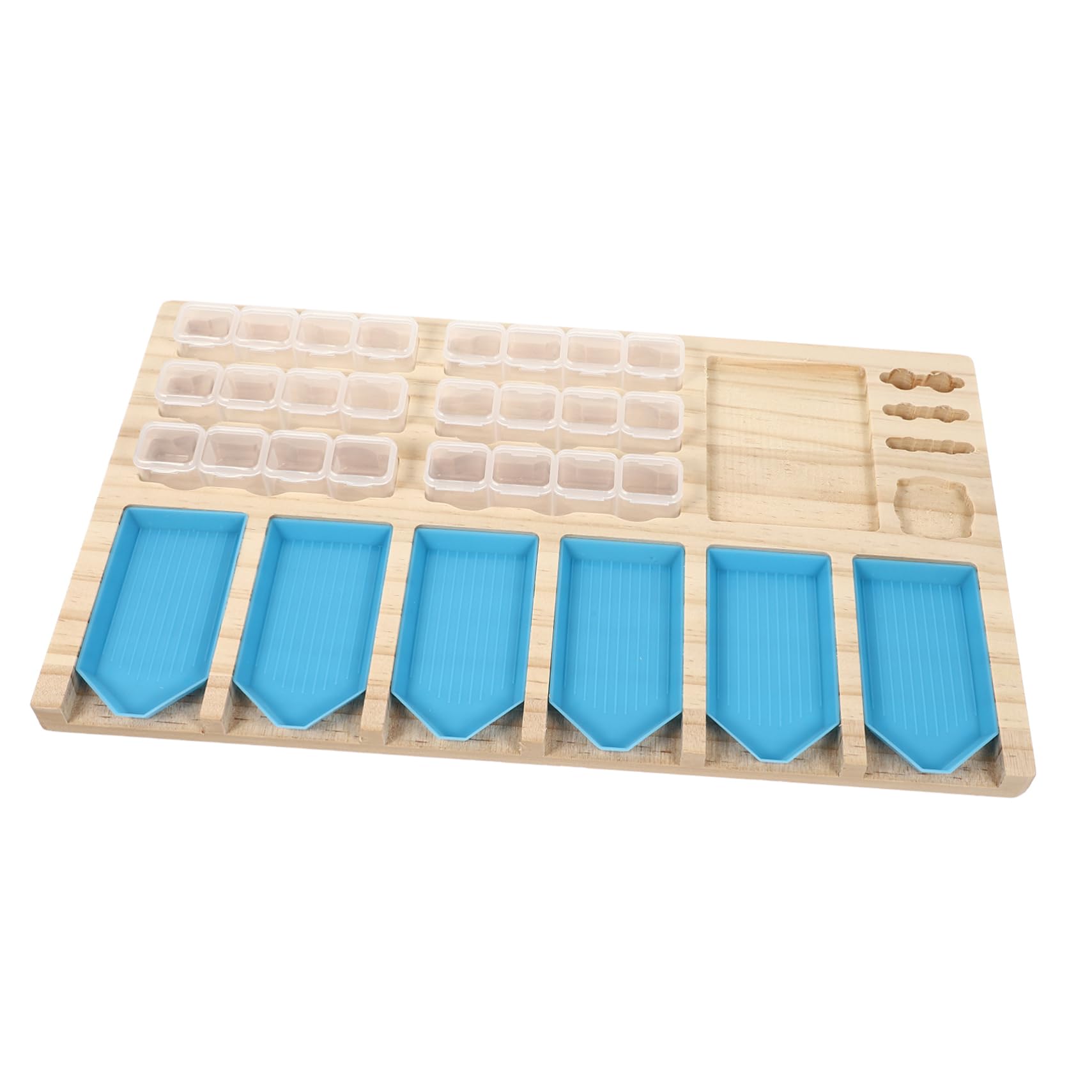 Porte-Outils de Dessin Diamant en Bois et Plastique Flexible Espace de Rangement Suffisant pour Peinture Diamant 1 Set pour DIY et Organisation Pratique