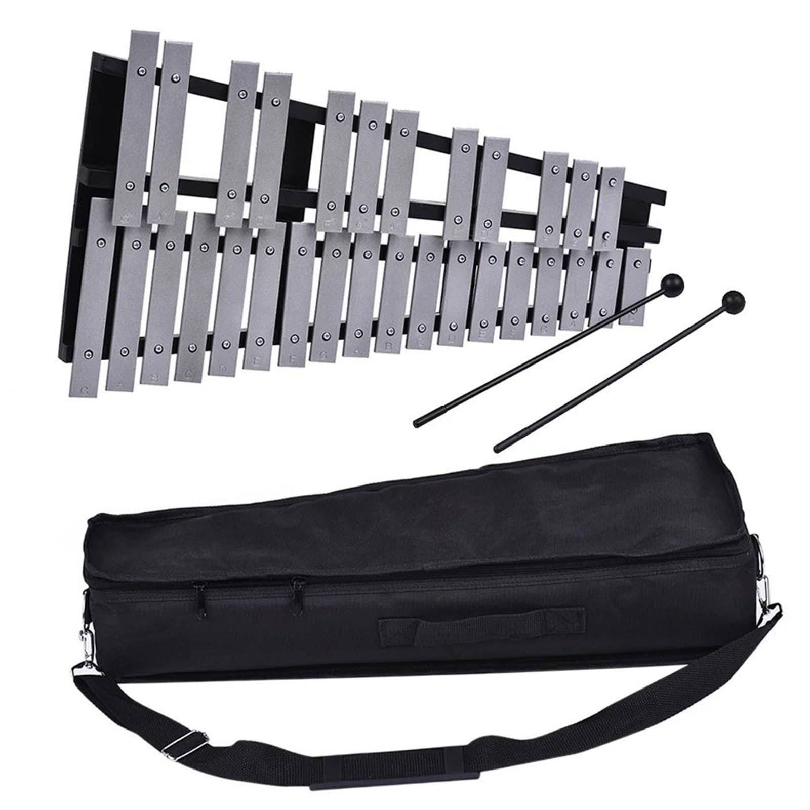 Instrumento Xilófono Adecuado Para Principiantes Profesionales 30 Notas Glockenspiel Xilófono Marco De Madera Plegable Barras De Aluminio