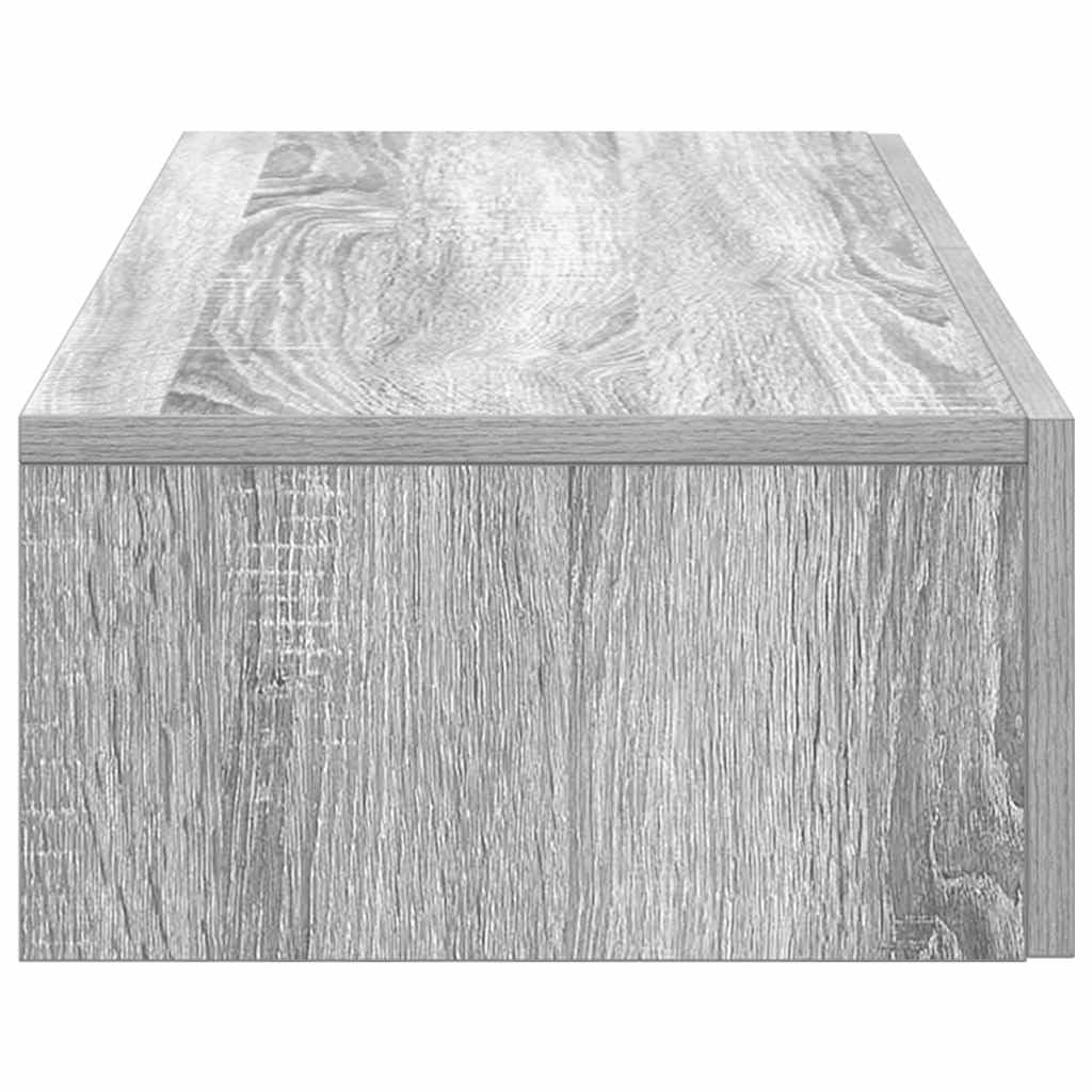 Generisch Wandregal mit Schubladen Grau Sonoma 80x33x17 cm Holzwerkstoff,Möbel,Regalsysteme,Wandregale-859982