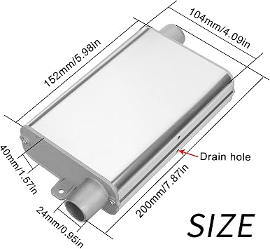 Exhaust Silencer for Parking Heating Silencer Set Exhaust Silencer Kit for Diesel Heating Diesel Heating Exhaust Pipe Silencer Auxiliary Heater for Car Exhaust Systems 24 mm