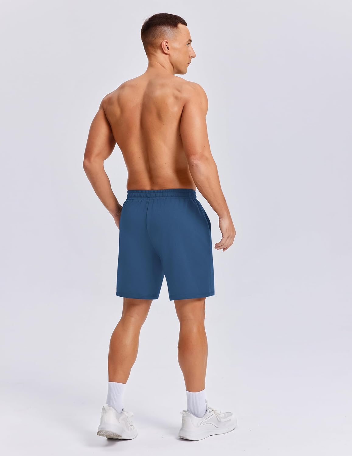 PINSPARK Men's Casual Sweat Shorts 7" Cotton Athletic Running Lounge Shorts with Drawstring Workout Gym Lightweight - Image 2