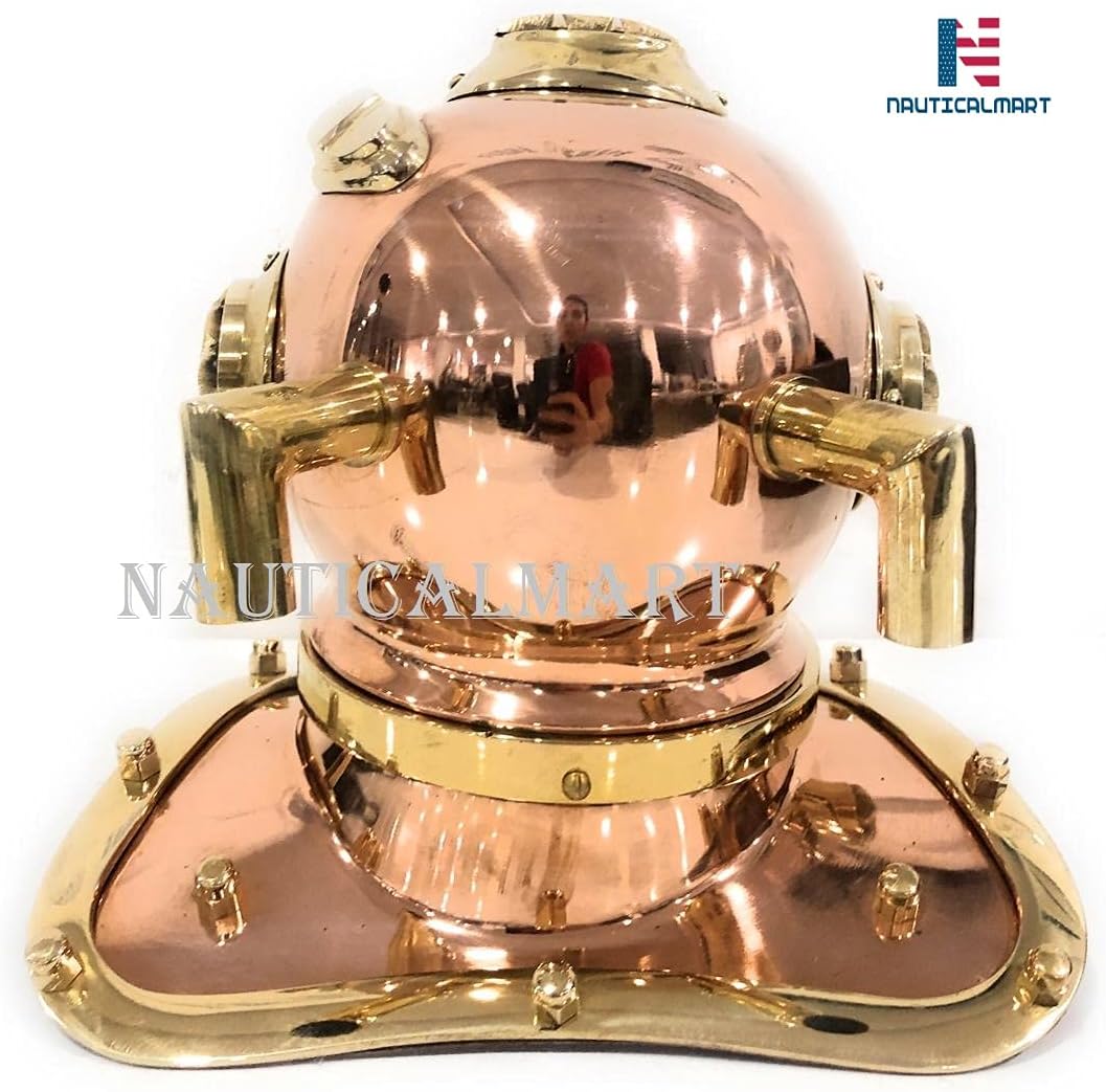 NauticalMart Copper Brass Divers Diving Helmet Miniature US Navy Helmet - Office Desk Decor/Shelf Decor