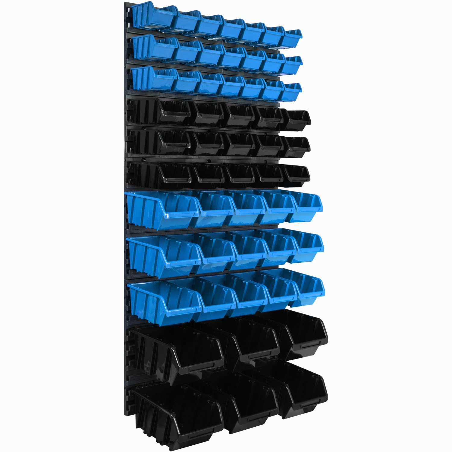 Opslagsysteem wandrek 578 x 1170 mm, 21 stuks. Box, stapelboxen
