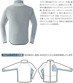 Amazon.co.jp: [旭蝶繊維] ウインドストッパージャケット 秋冬用 51033