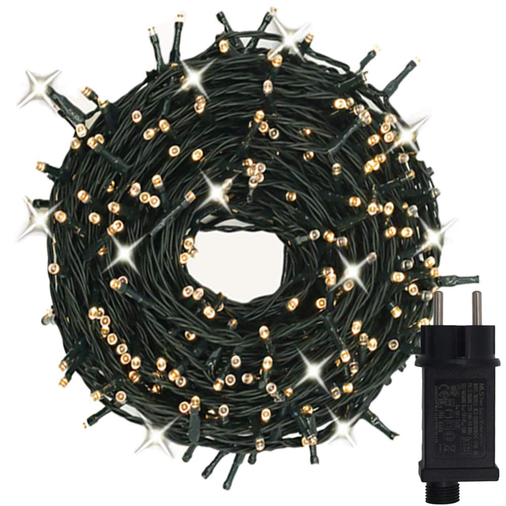 YASENN lichterkette funkeleffekt 300Led 30M Lichterketten Weihnachtsbaum Lichterketten mit funkelndem Effekt Ein Blinker pro 10 Glühbirnen Innen-Außen Beleuchtung