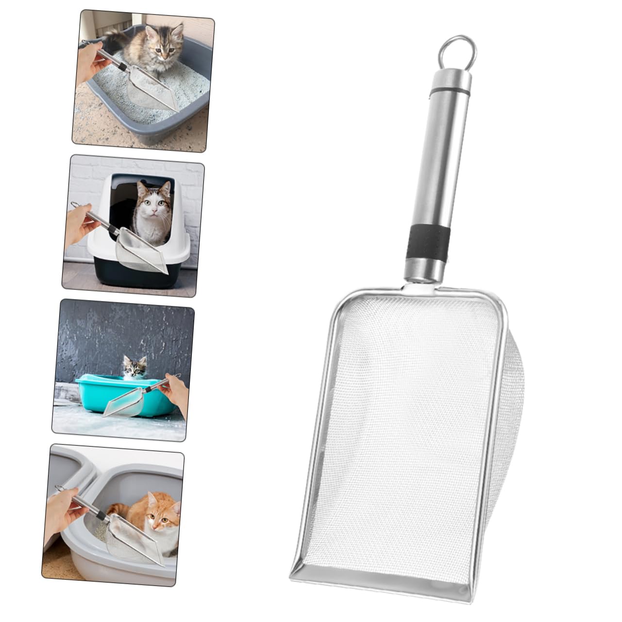 Cat Litter Scoop De Inoxidable para Reptiles y Mascotas para Limpieza Sustratos Diseño De Malla Filtrante Herramienta Reutilizable para Uso Doméstico