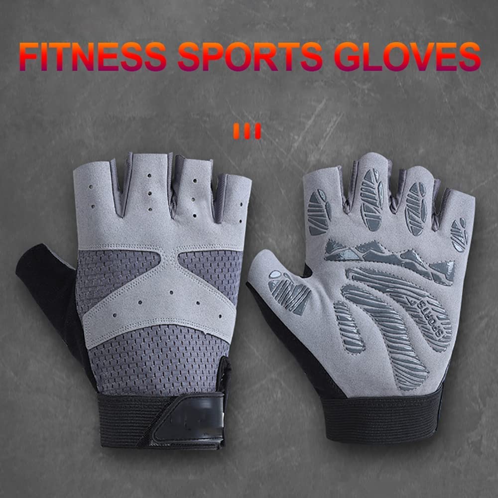 Guantes Deportivos de Medio Dedo, Transpirables, Antideslizantes, para Gimnasio, Levantamiento de Pesas, muñequera, Mancuernas, Entrenamiento, Ejercicio, Ciclismo