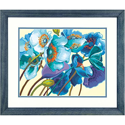 Image of Dimensions Blue Poppies Paint by Numbers for Adults, 14'' W x 11'' L