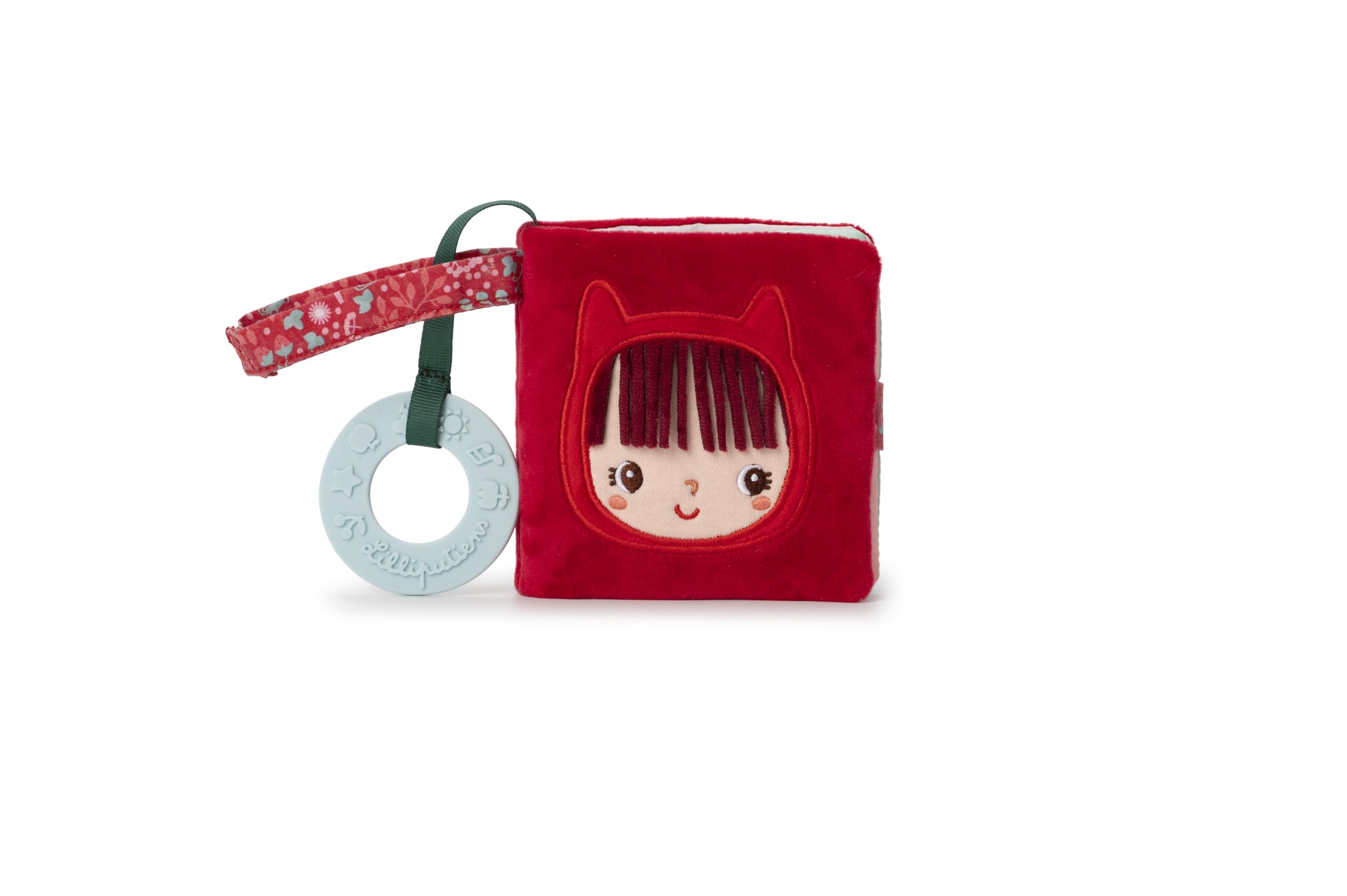 LILLIPUTIENS - Fabric Picture Book for Baby Little Red Riding Hood - Interactive Awakening Book with Teething Ring and Tactile Activities - Enchanting Stories for Baby from 6 Months - 83495