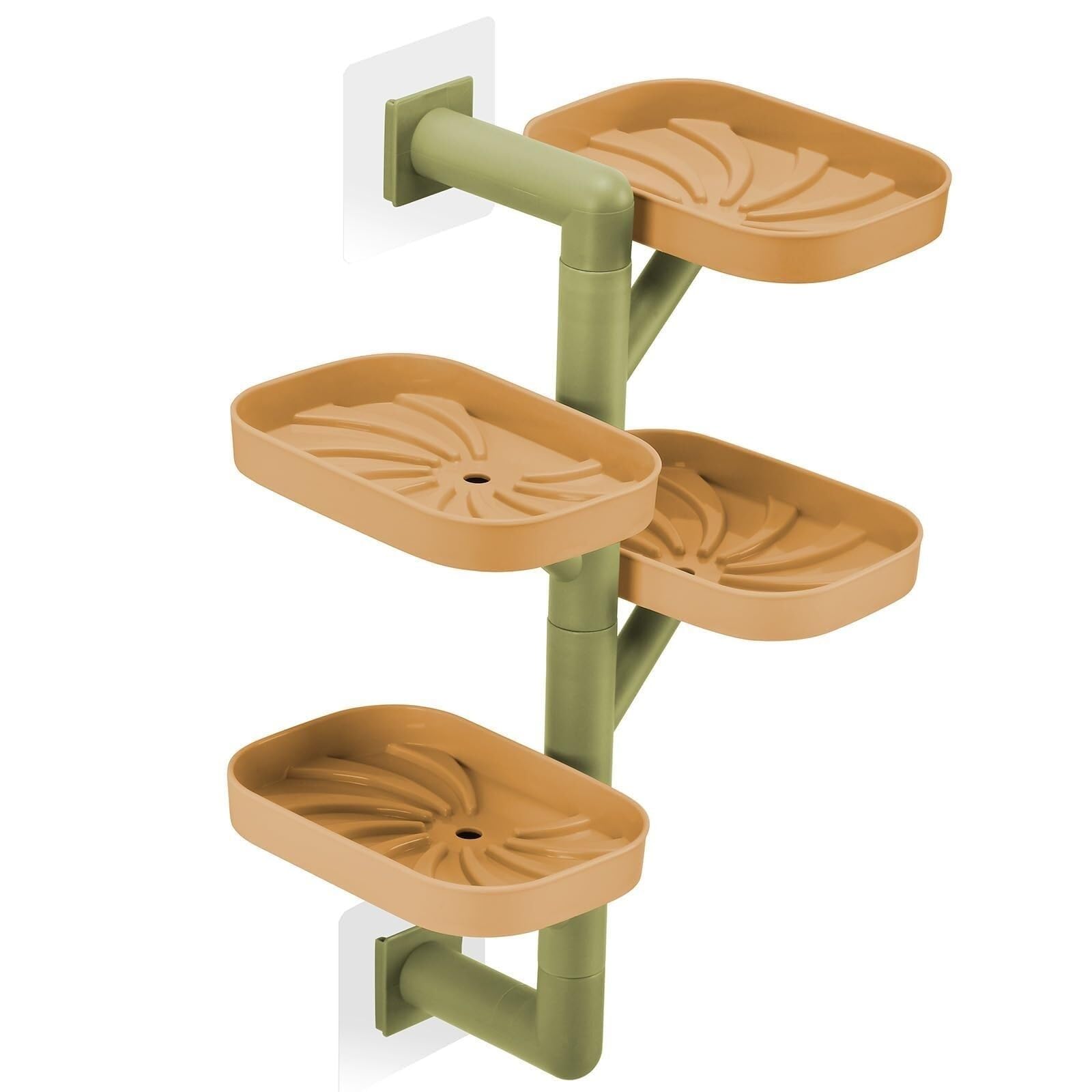 Porte-savon mural quatre niveaux auto-drainant sans perçage pour salle de bain