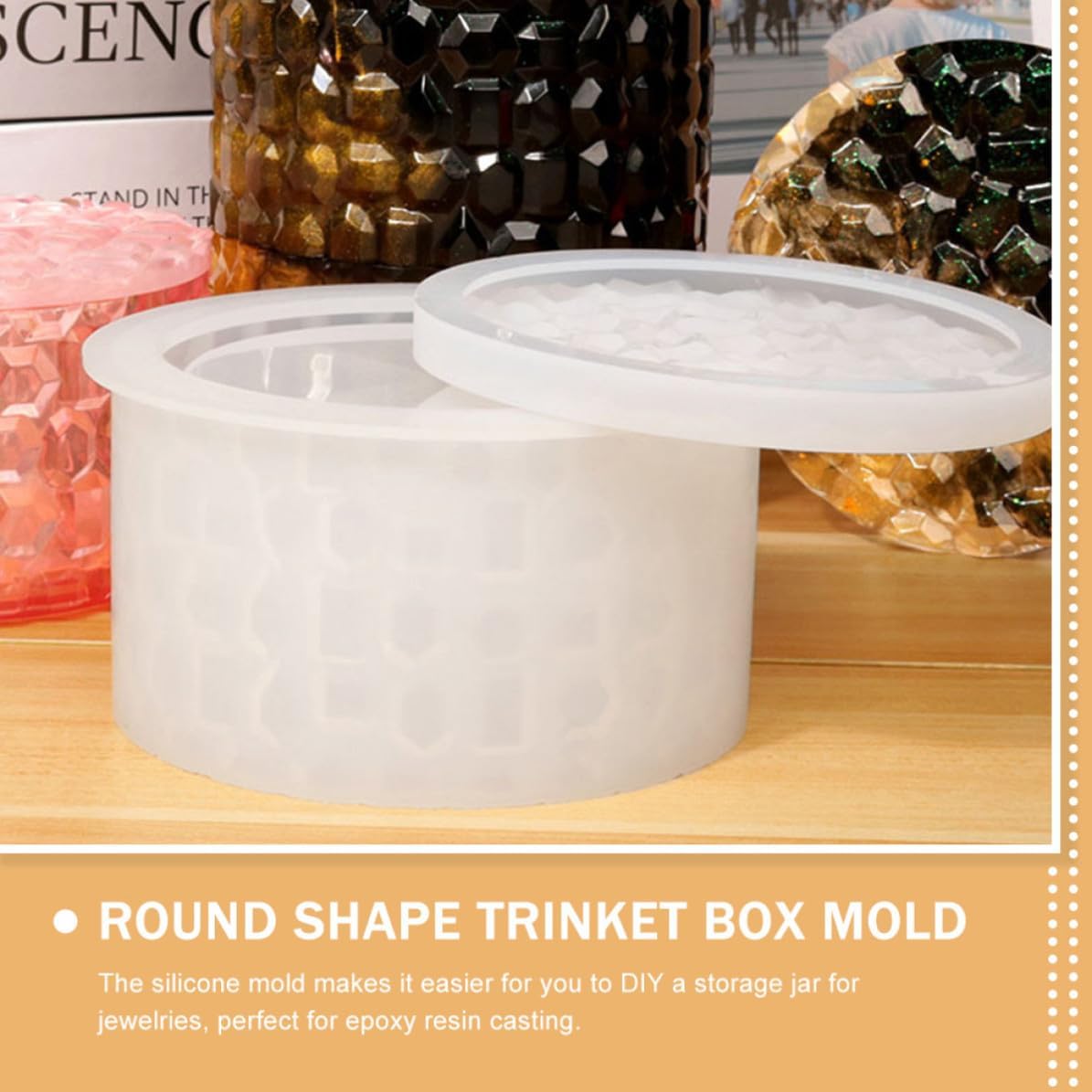 Silicone Trinket Box Mold for DIY Epoxy Crafts, Reusable