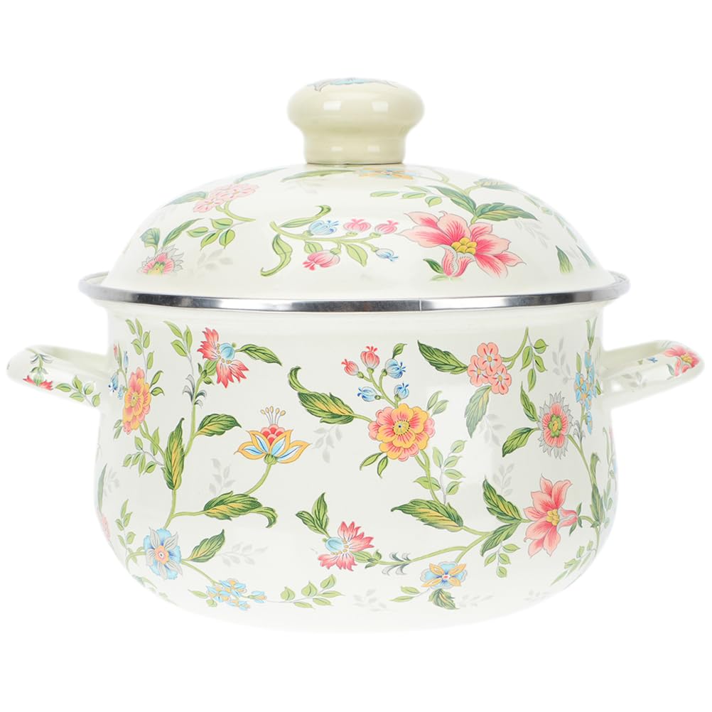 Generico Pentola Smaltata Manici Antiscottatura 22 Cm, Pentola Piccola per Latte e Zuppe, Utensile da Cucina Sicuro per Fornelli a Gas e Induzione, per Cottura di Noodles e Salse