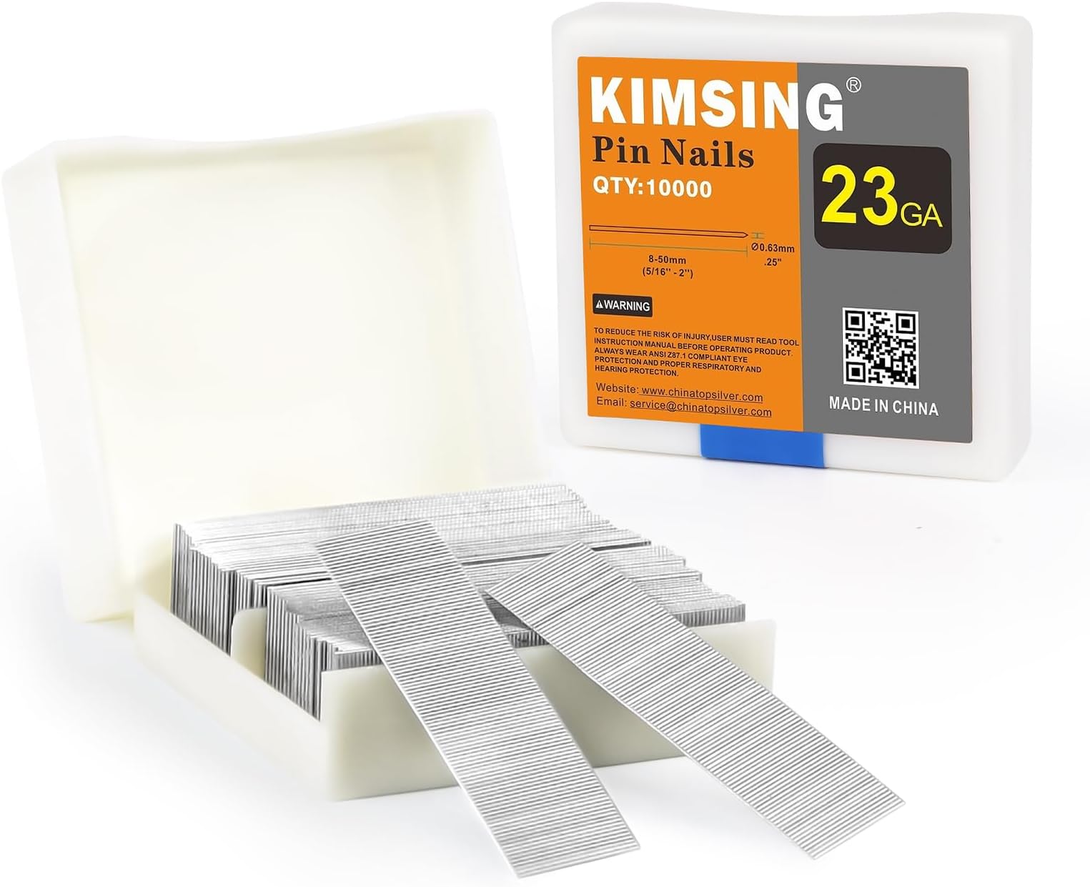 P620SS 23 Gauge 20mm Pin Nails, Stainless Steel, 9000 PCS/Box, Nails for Air Power Pin Nail Gun, Micro Pinner for Cabinets, Light-Duty Wood Work, DIY