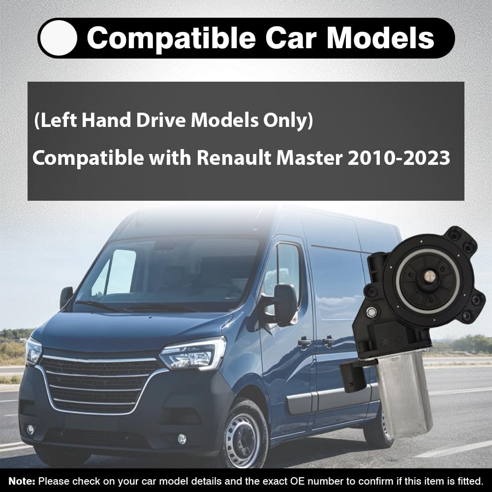 Power Motorino alzacristalli elettrico per guida a sinistra 9030285 Compatibile con Renault Master 2010-2023 1 pz Anteriore Sinistro
