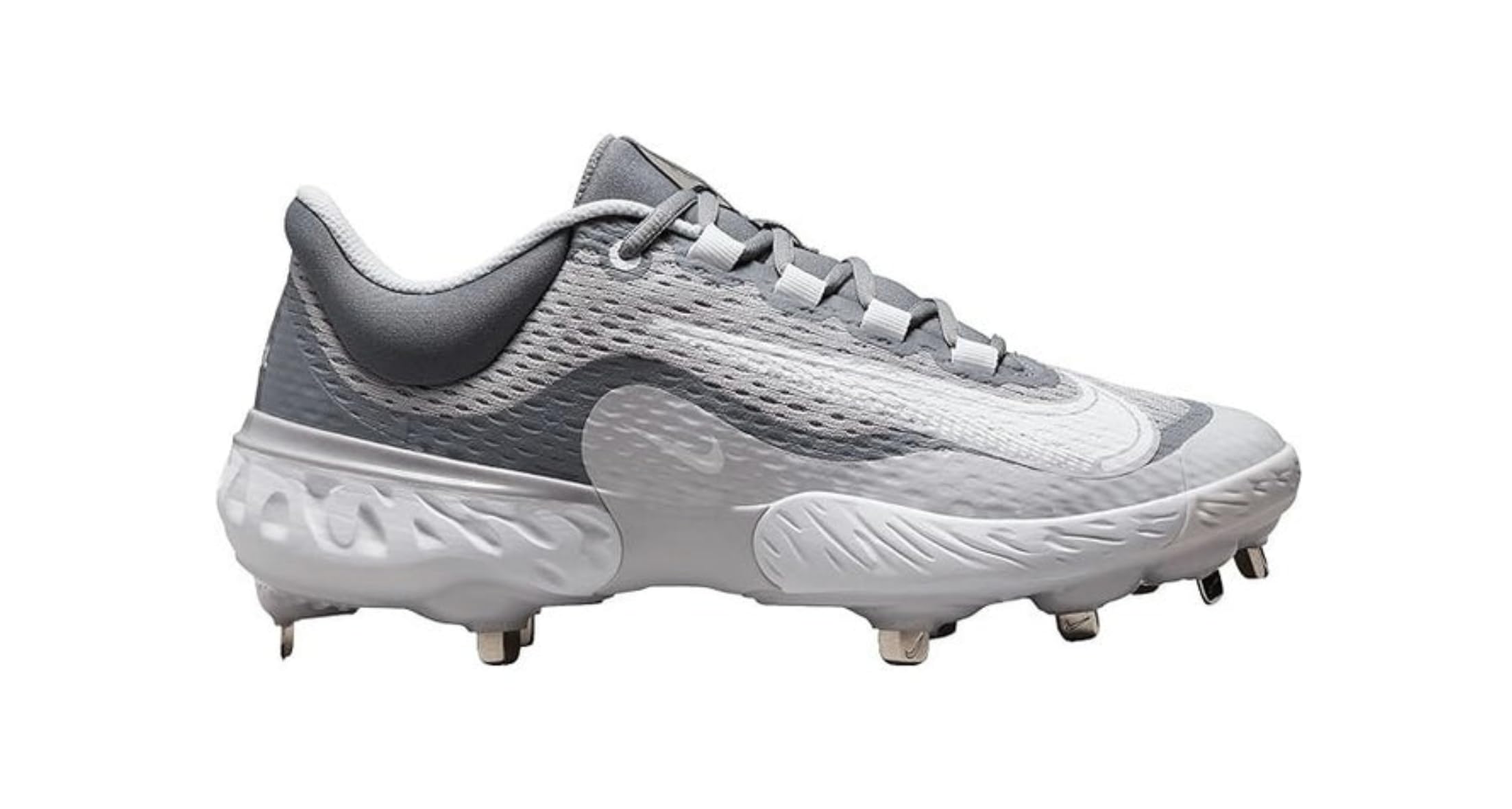 Nike Alpha Huarache Elite 4 Low DJ6521-012 Wolf Grey/Cool Grey/Pure Platinum/White Men's Baseball Cleats 9.5 US