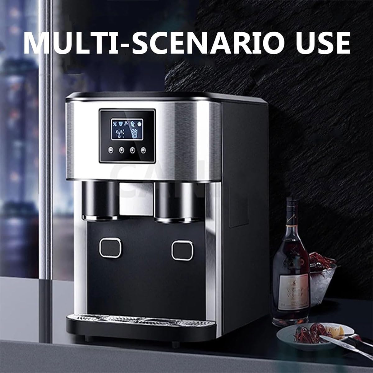 Máquina eléctrica para hacer hielo, trituradora de hielo con depósito de agua de 1,8 L, máquina de hielo y agua de 150 W, 16 cubitos de hielo listos en 6 minutos, 18 kg/24 h, para restaurantes