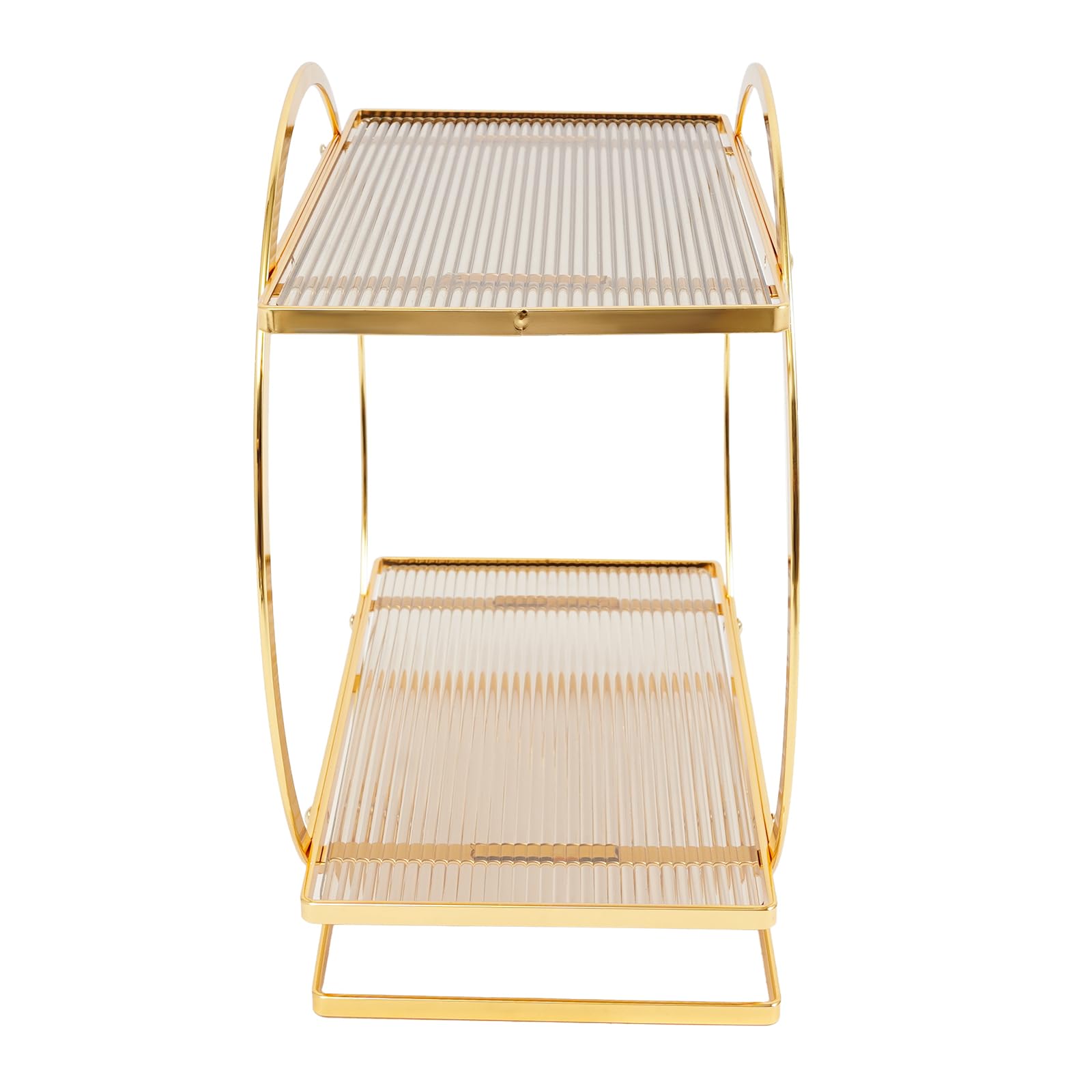 Organizador de maquillaje de 2 niveles, estante de almacenamiento de
