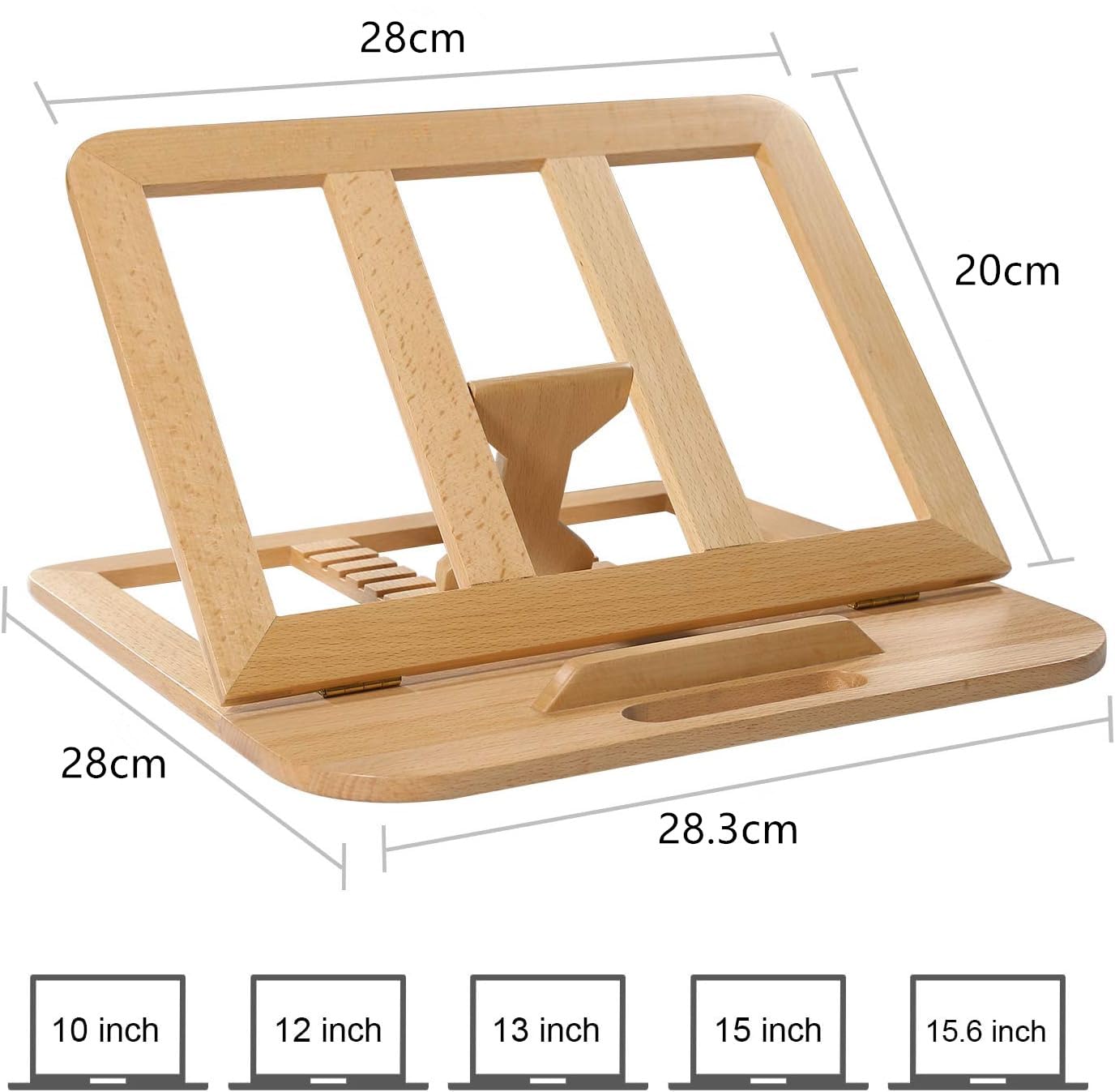 Supporto per laptop, Supporto per laptop portatile in legno ventilato a 6 livelli regolabile in altezza per MacBook Notebook/Laptop compatibile per 10-15,6 pollici