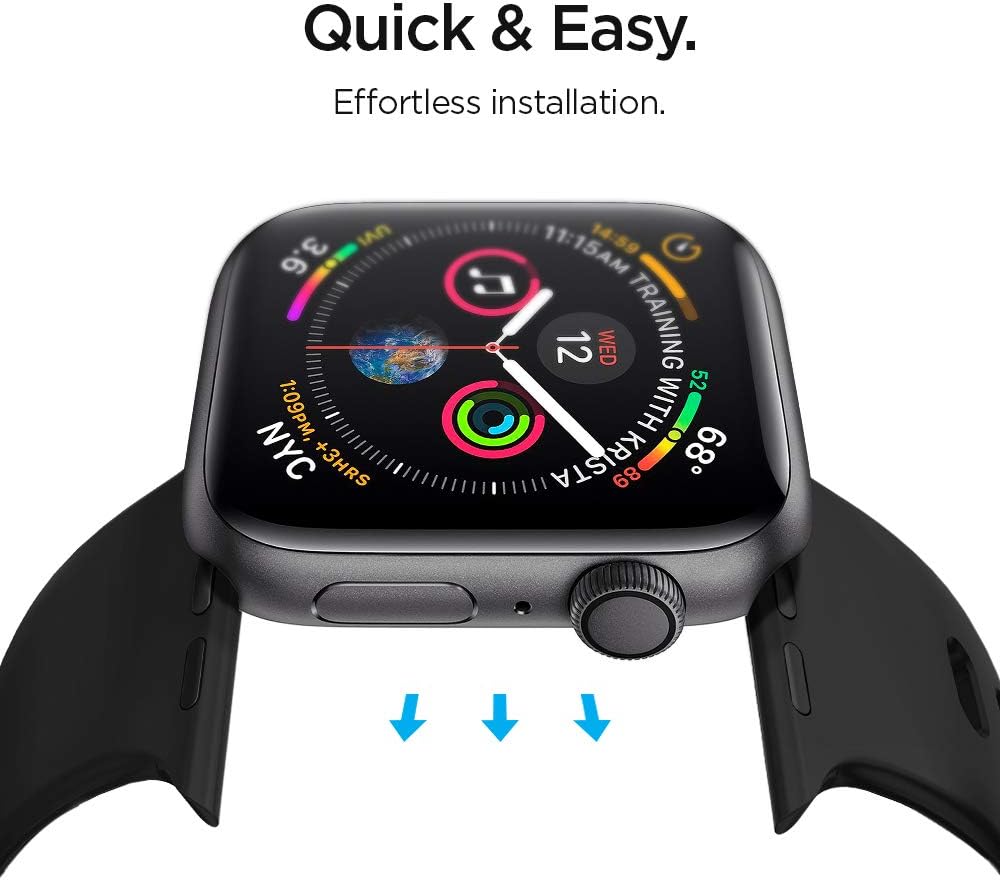 Spigen Silicone Fit Designed For Apple Watch Band Series 7 (41mm), Series 6/SE/5/4 (40mm) and 3/2/1 (38mm) - Black