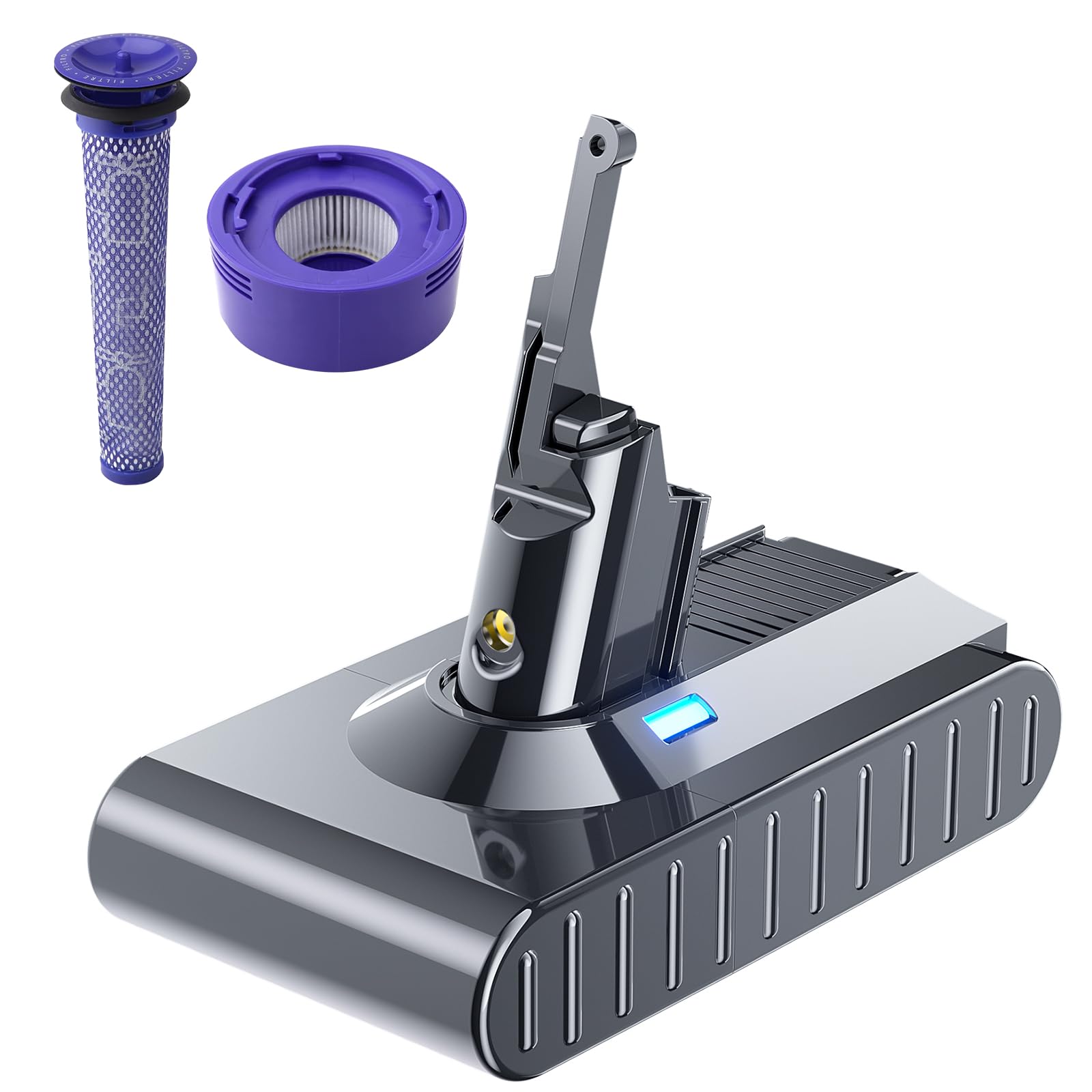 Designed for Dyson V8 Battery Replacement 6000mAh 21.6V Compatible with Dyson V8 Animal Battery Replacement SV10 V8 Absolute/Motorhead/Fluffy/Carbon Fiber Vacuum Cleaner