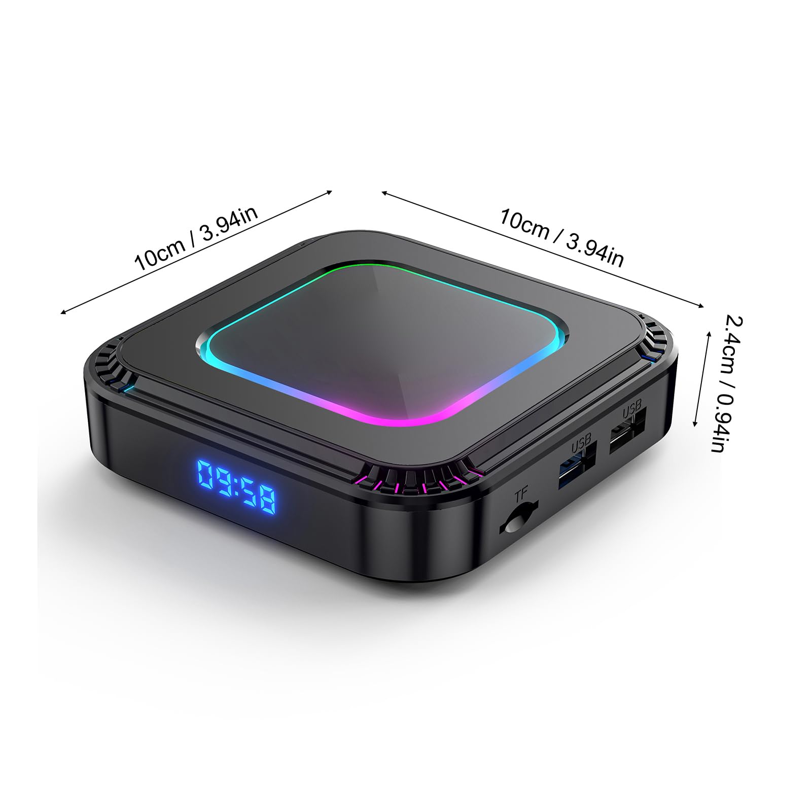 Dispositivo Que Fluye de la Caja de 8K TV, WiFi de Doble Banda 2.4/5G, Bluetooth 5.0 (Enchufe de la UE)