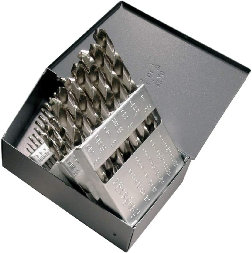 Chicago Latrobe 49914 1/16 in.-1/2 in. Bright Finish High Speed Steel Jobber Length Twist Drill Bit Set (29-Piece Set)