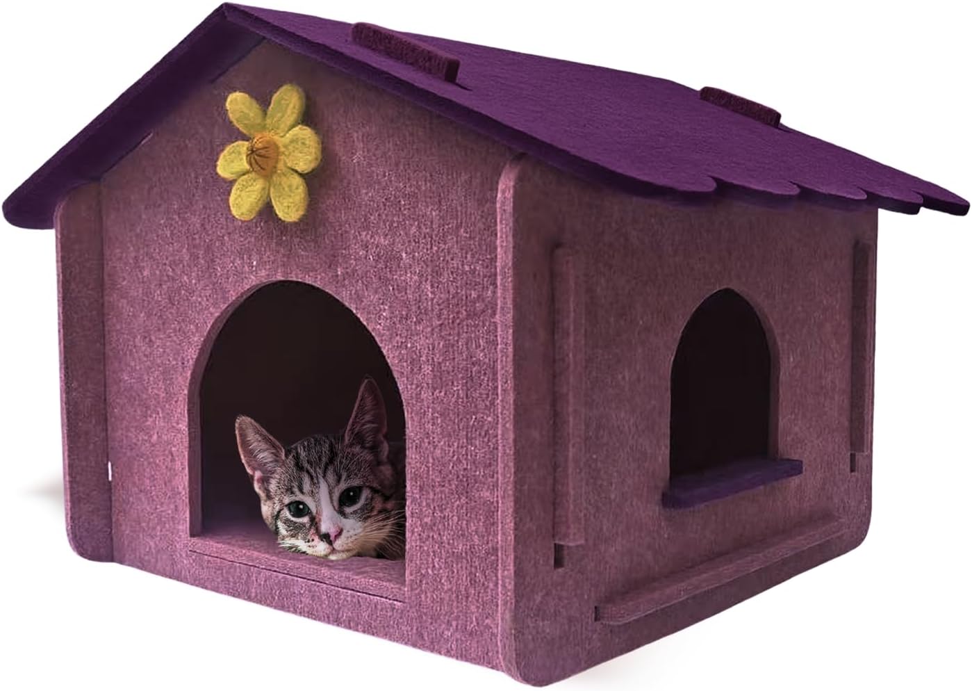 Lukamoo® Cute Cat House (Violet Velvet Villa, Large)
