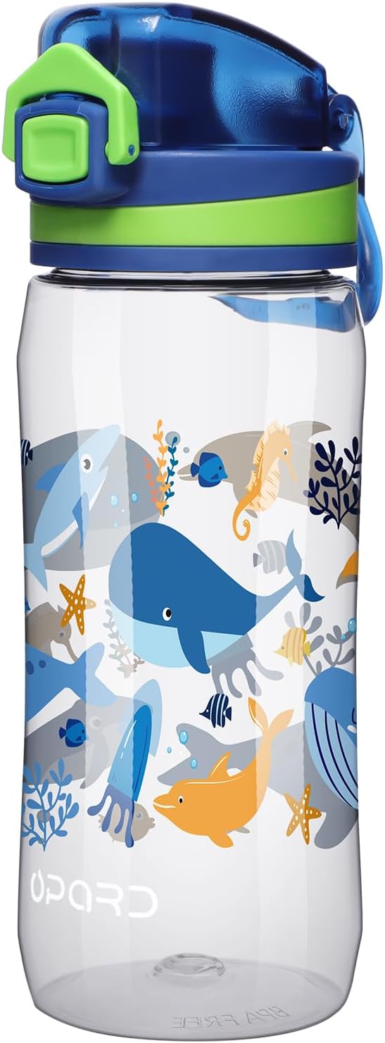 Opard Sports Water Bottles 20/24 Oz BPA Free Leak Proof Tritan Plastic Bottle Flip Top Kids Water Bottle Fast Flow