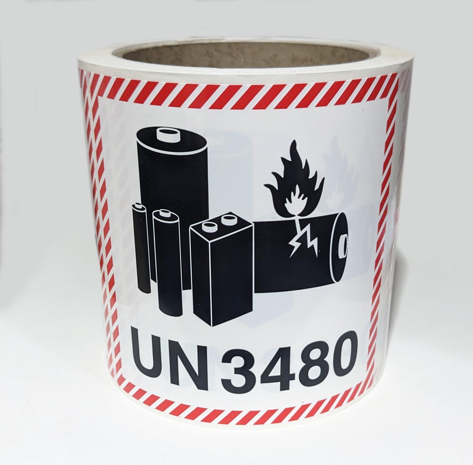 Lithium Battery Warning Labels UN 3480 | Roll of 250 | ADR IMDG ICAO | BS5609 Certified