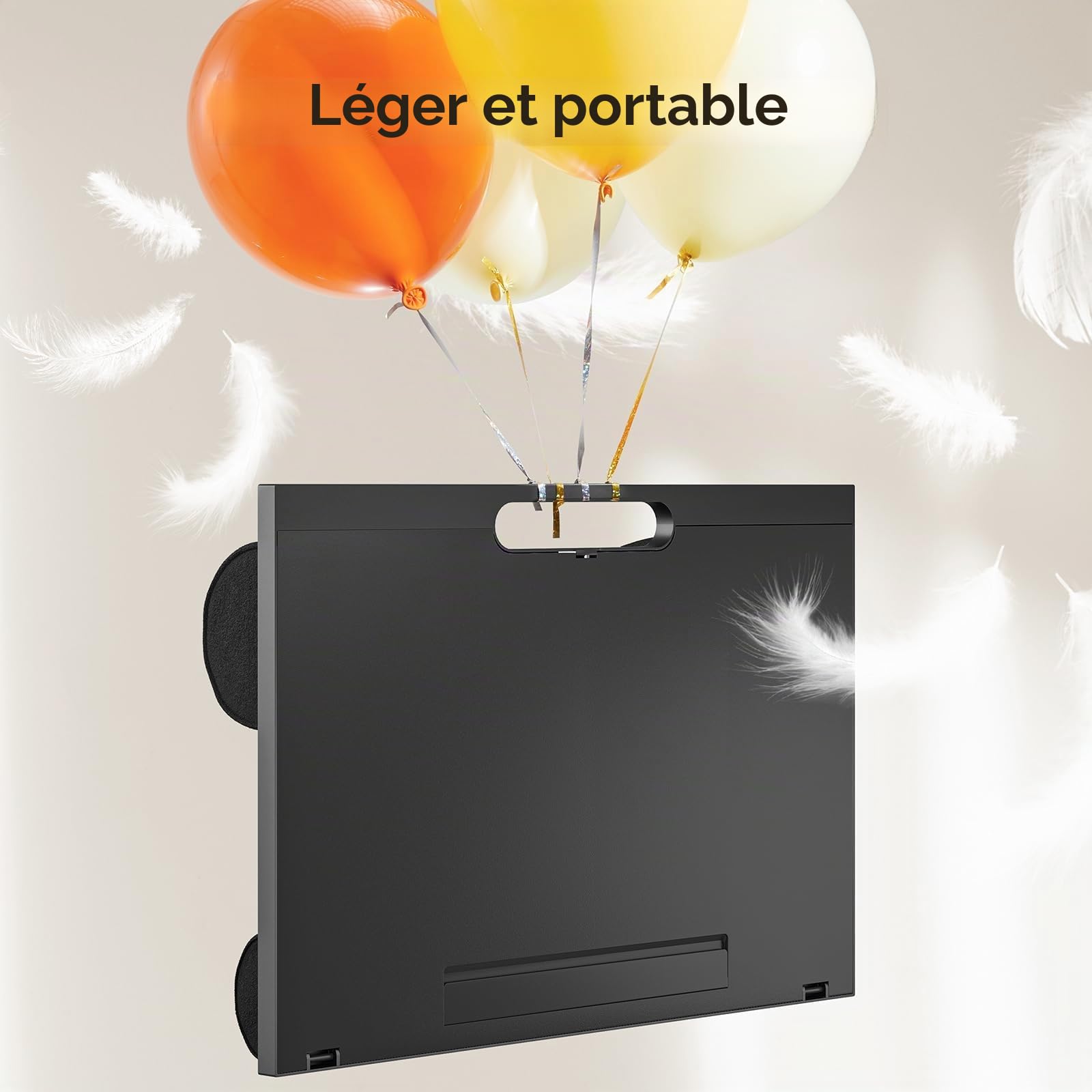 HUANUO Support d'Ordinateur Portable avec Coussin, Réglable 8 Angles, pour Notebook/Tablette 15,6", Plateau de Voyage