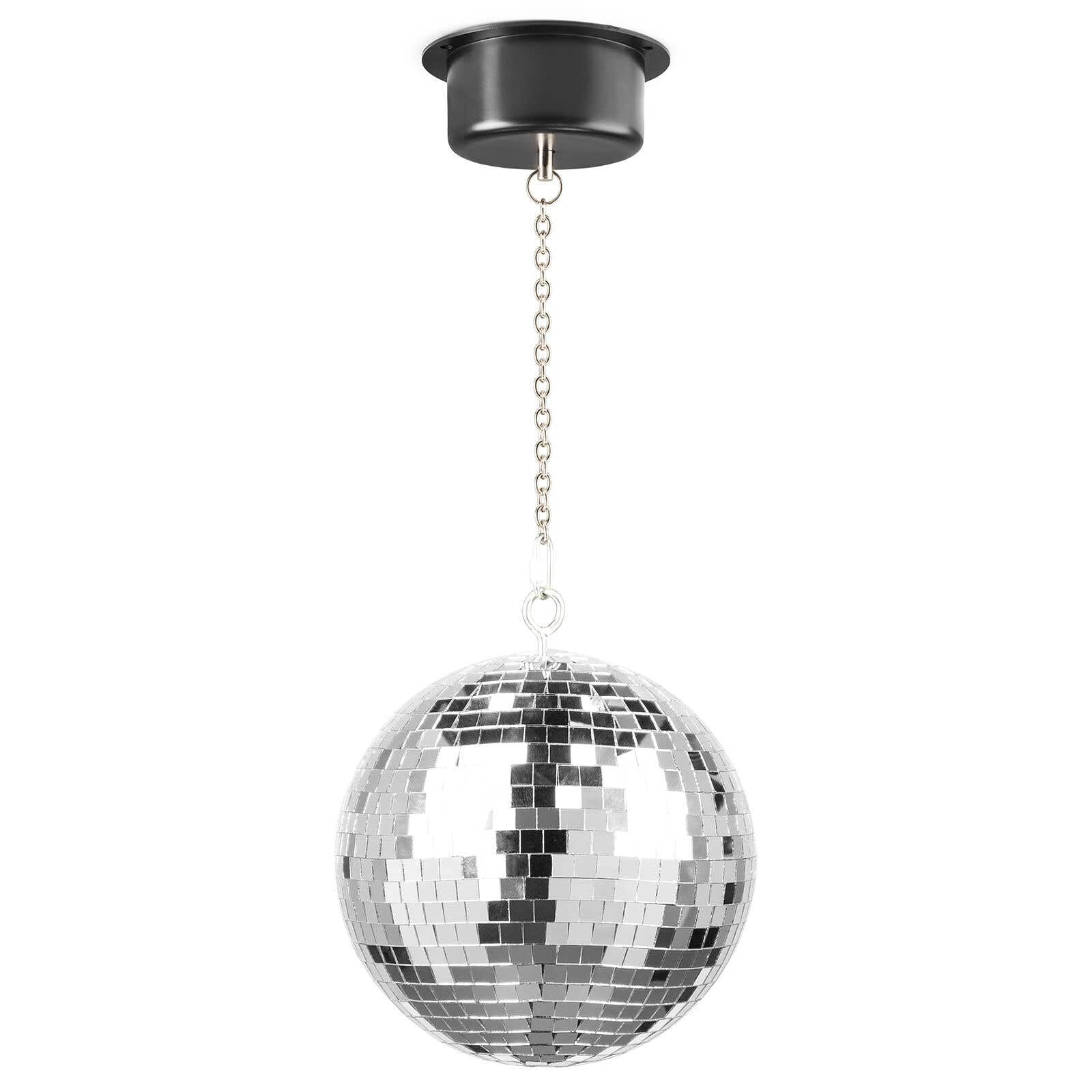 BeamZ Bola de espejos 20 CM con motor, Bola de discoteca giratoria, Luz Discoteca, Motor eléctrico 230V, Esfera de PVC, Bola discoteca de espejos, luces discoteca profesional, Disco Ball