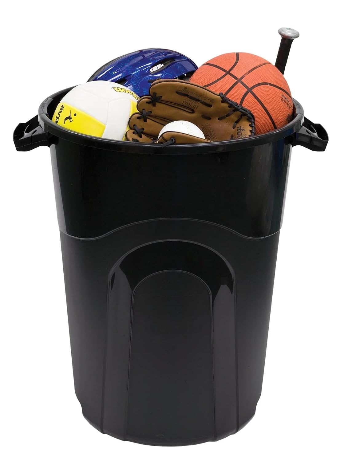 32 Gallon Heavy Duty Injection Molded Trash Can with Click Lock Lid - Large Capacity Garbage Bin for Home Kitchen Garage Commercial Use