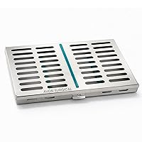 Vista 5 de Caja de bandeja de casete de esterilización dental de acero inoxidable alemán 1 para 10 instrumentos quirúrgicos, color verde